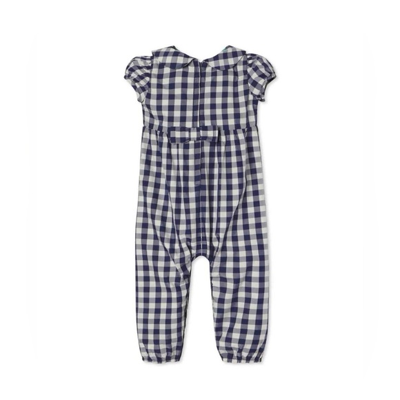 Classic Prep Wells Bubble, Midnight Gingham Taffeta NWT Size 0-3m smocked - Picture 2 of 4